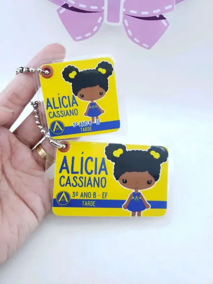 Tag Chaveiro Escolar Menina para Mochila e Lancheira