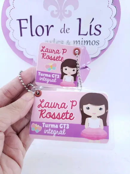 Tag Chaveiro Escolar Menina para Mochila e Lancheira