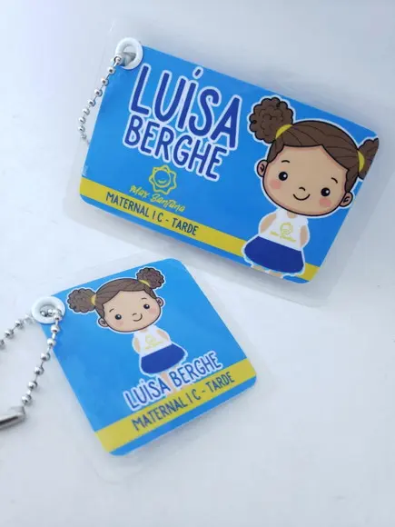 Tag Chaveiro Escolar Menina para Mochila e Lancheira