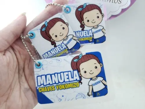 Tag Chaveiro Escolar Menina para Mochila Lancheira e Estojo