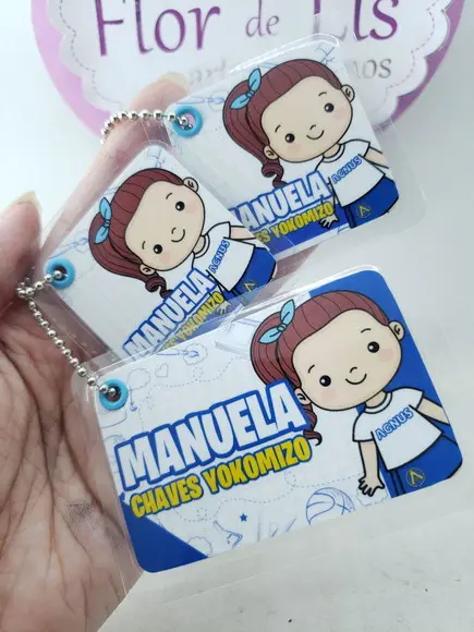 Tag Chaveiro Escolar Menina para Mochila Lancheira e Estojo