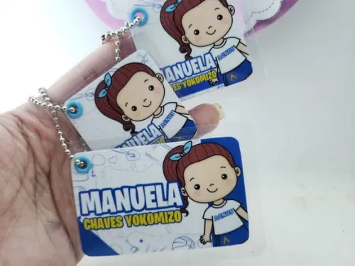 Tag Chaveiro Escolar Menina para Mochila Lancheira e Estojo