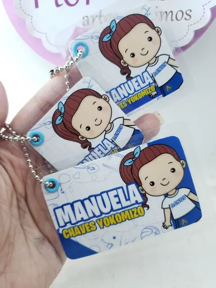Tag Chaveiro Escolar Menina para Mochila Lancheira e Estojo