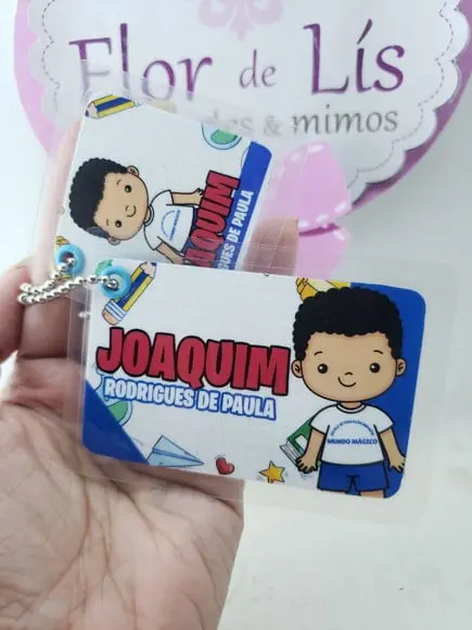 Tag Chaveiro Escolar Menino para Mochila e Lancheira