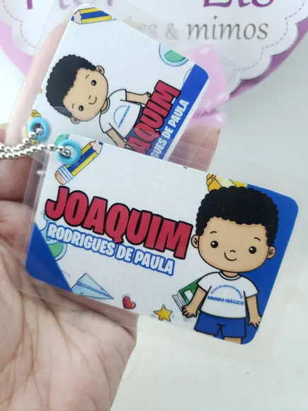 Tag Chaveiro Escolar Menino para Mochila e Lancheira