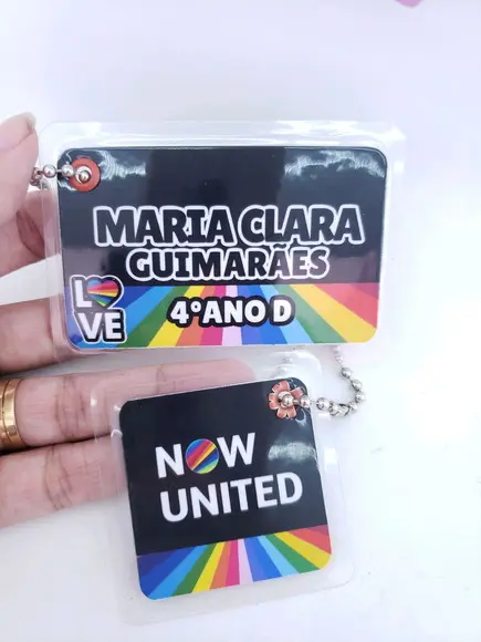 Tag Chaveiro Escolar Now United para Mochila e Lancheira