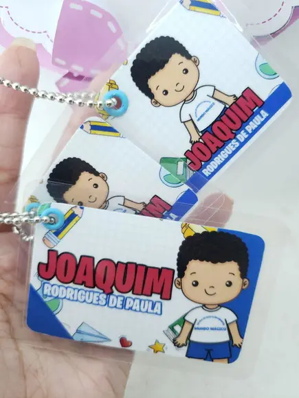 Tag Chaveiro Escolar Menino para Mochila Lancheira e Estojo