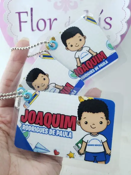 Tag Chaveiro Escolar Menino para Mochila Lancheira e Estojo