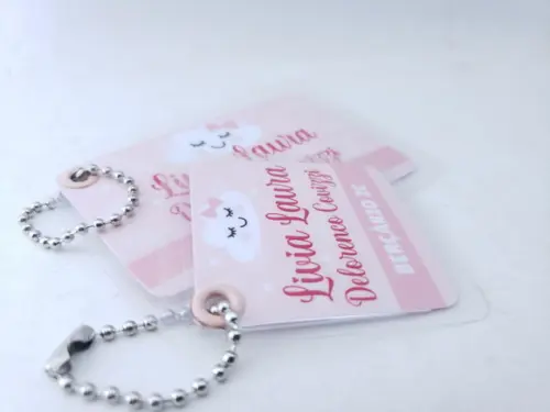 Tag Chaveiro Escolar Nuvem Menina para Mochila e Lancheira