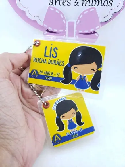 Tag Chaveiro Escolar para Mochila e Lancheira