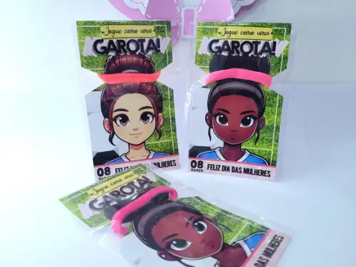 Tag Dia das Mulheres com Xuxinha de Cabelo Esporte Futebol