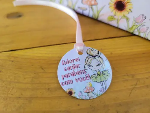 Tag para Pendurar Jardim Encantado das Fadas com Fita