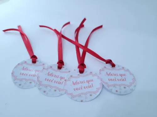 Tag para Pendurar Jardim Floral Aquarela com Fita
