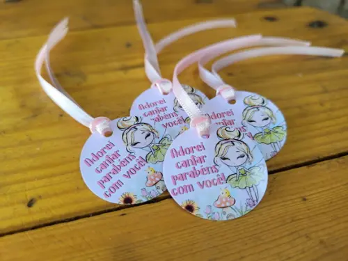 Tag para Pendurar Jardim Encantado das Fadas com Fita