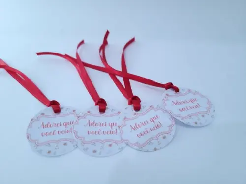 Tag para Pendurar Jardim Floral Aquarela com Fita