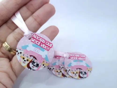 Tag para Pendurar Pet Shop Cachorrinhos com Fita
