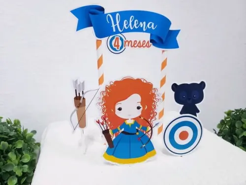 Topo de Bolo Valente Merida Cake Topper Mesversário
