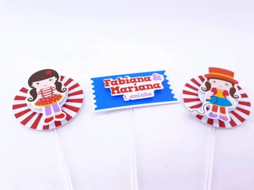 Topper 3d Circo Menina