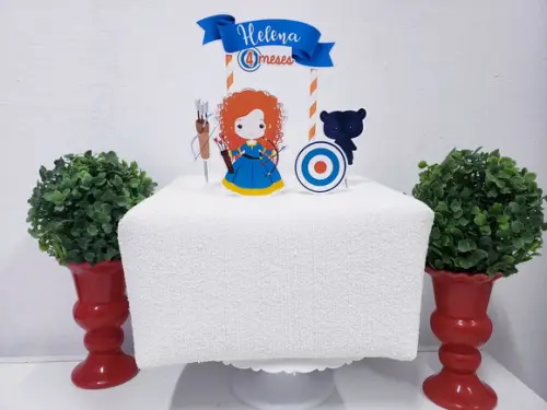 Topo de Bolo Valente Merida Cake Topper Mesversário