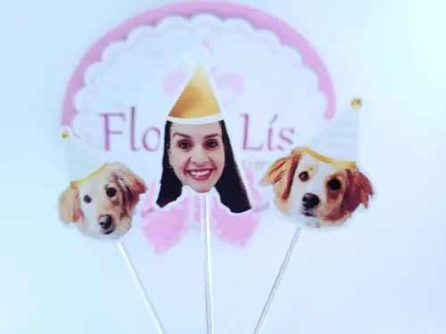 Topper de Doce com Foto Meu Pet e Eu Festa Personalizada