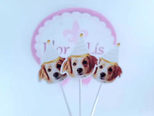 Topper de Doce com Foto Meu Pet Festa Personalizada Cachorro
