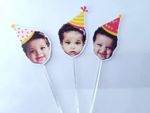 Topper de Doce Festa Junina Rostinho do Bebê Arraiá Chapéu