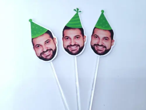 Topper de Doce Rostinho Adulto com Foto e Chapeuzinho