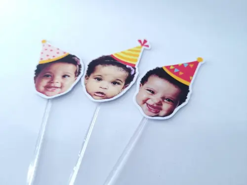 Topper de Doce Festa Junina Rostinho do Bebê Arraiá Chapéu
