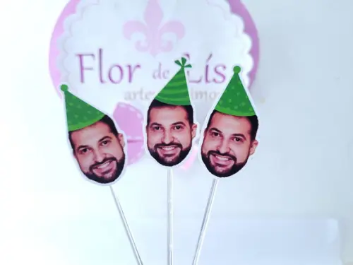 Topper de Doce Rostinho Adulto com Foto e Chapeuzinho
