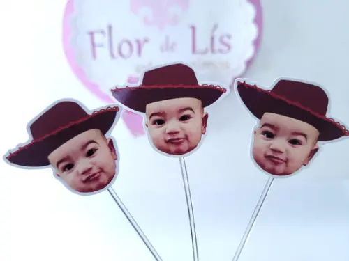 Topper de Doce Rostinho do Bebê Chapéu Toy Story
