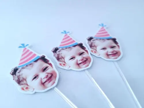 Topper de Doce Rostinho do Bebê com Foto