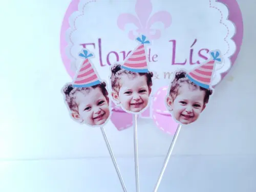 Topper de Doce Rostinho do Bebê com Foto