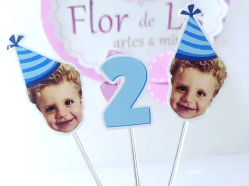 Topper de Doce Rostinho do Bebê com Foto e Chapeuzinho