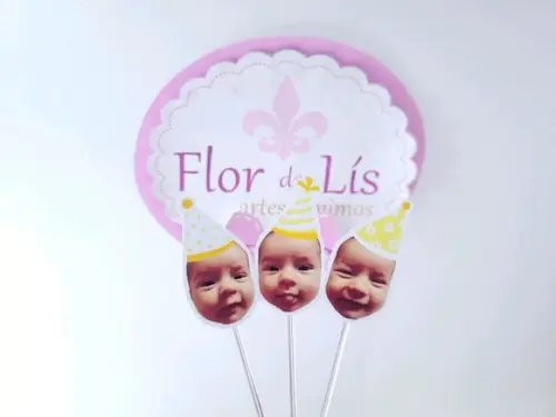 Topper de Doce Rostinho Margarida com Foto e Chapeuzinho