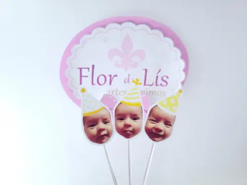 Topper de Doce Rostinho Margarida com Foto e Chapeuzinho