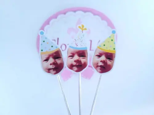 Topper de Docinho Bloquinho Carnaval com Foto e Chapeuzinho