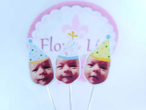 Topper de Docinho Bloquinho Carnaval com Foto e Chapeuzinho