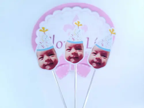 Topper de Docinho Carnaval Rostinho com Foto e Chapeuzinho
