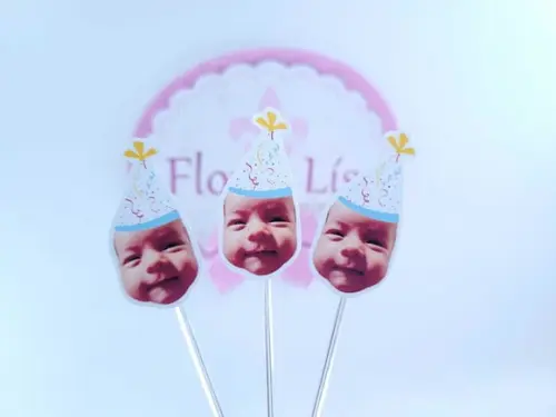 Topper de Docinho Carnaval Rostinho com Foto e Chapeuzinho