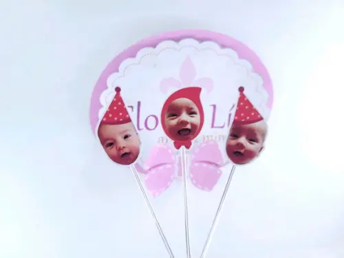Topper de Docinho Chapeuzinho Vermelho com Foto do Bebê