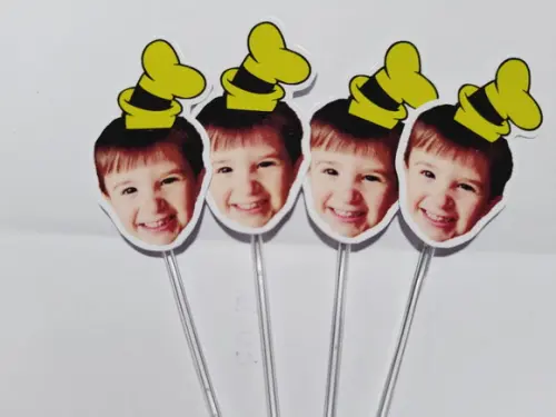 Topper de Docinho Pateta Turma Mickey Rosto do Bebê com Foto