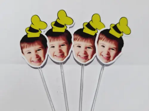 Topper de Docinho Pateta Turma Mickey Rosto do Bebê com Foto