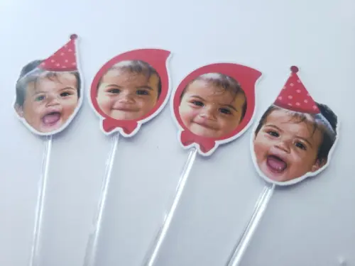 Topper de Docinho Rostinho Chapeuzinho Vermelho com Foto