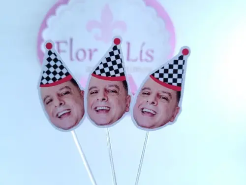 Topper de Docinho Rosto Adulto com Foto Divertida