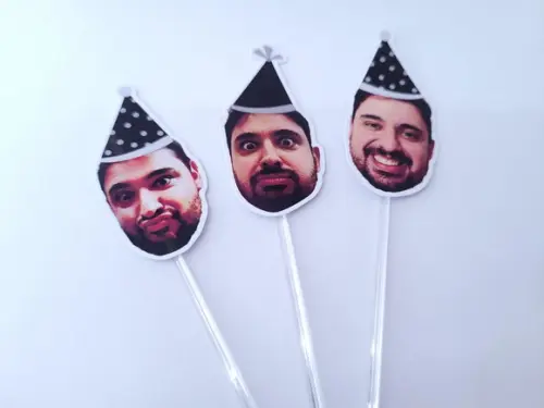 Topper de Docinho Rosto Adulto com Foto e Chapeuzinho