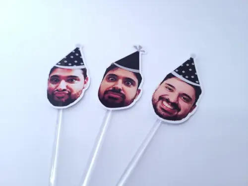 Topper de Docinho Rosto Adulto com Foto e Chapeuzinho