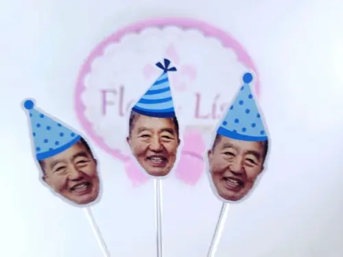 Topper de Docinho Rosto Festa Adulto com Foto e Chapeuzinho