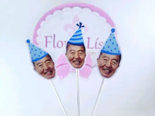 Topper de Docinho Rosto Festa Adulto com Foto e Chapeuzinho