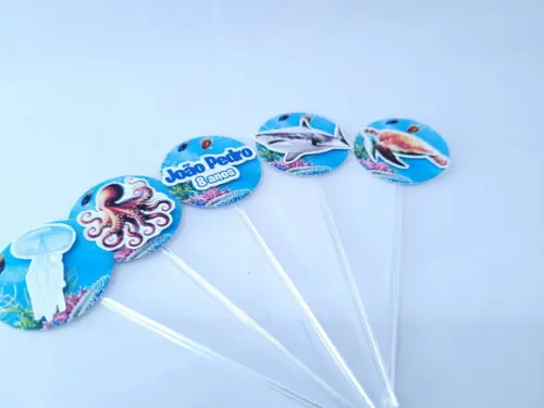 Topper Doces Animais Fundo do Mar Realista 3d