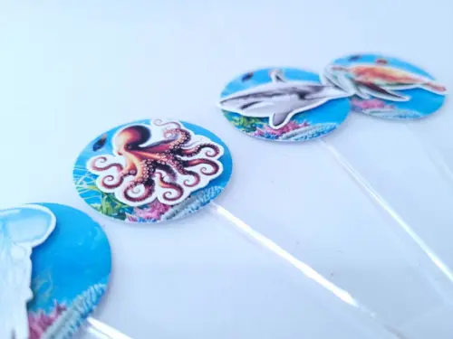 Topper Doces Animais Tubarão Fundo do Mar Realista 3d